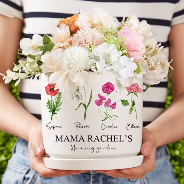 BEST SELLER❗❗Personalised Mama's Garden Birth Month Flower Pot Gift Ideas for Mother's Day